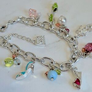 Vintage Avon Shoe Charm Bracelet Silver Multicolour Beads Heels Purse 7–8” NIB
